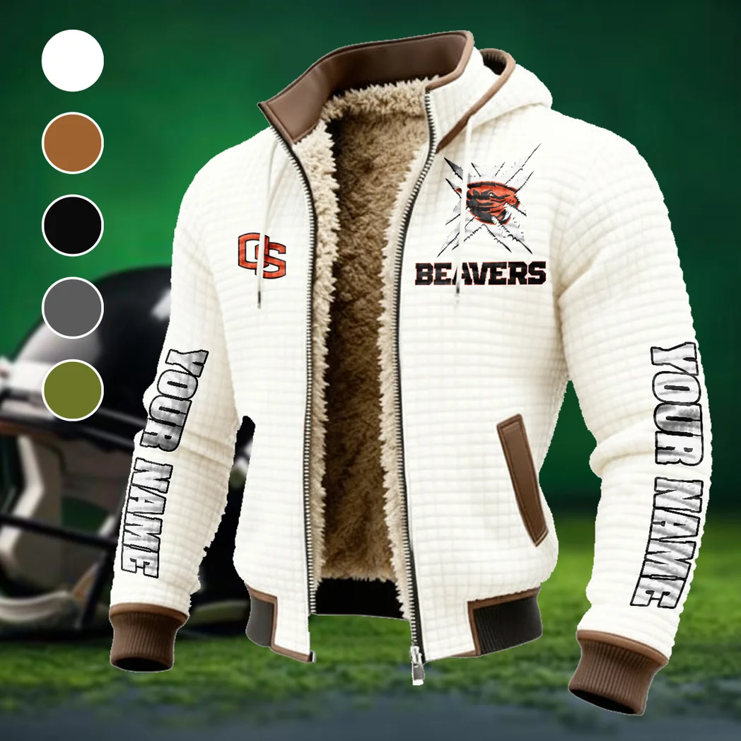 The Beaver Nation Fleece-Lined Hooded Jacket, Rapid-Dry Fleece-Lined Hoody HVN1448OS - White