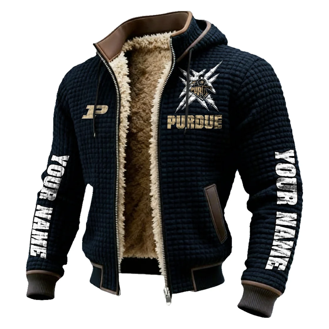 The Purdue Pride Fleece-Lined Hooded Jacket, Weather-Shield Fleece Hoody HVN1448PB - Black - Image 2