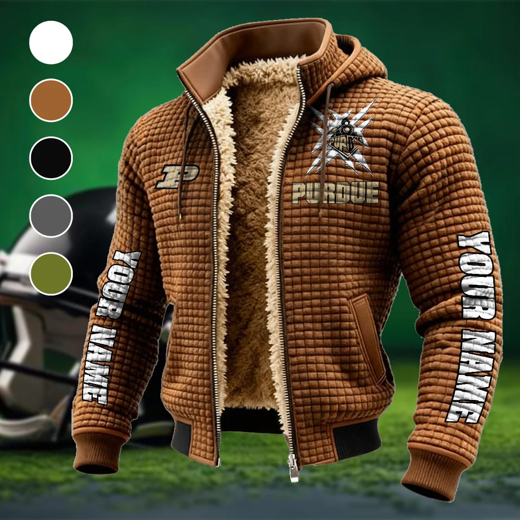 The Purdue Pride Fleece-Lined Hooded Jacket, Weather-Shield Fleece Hoody HVN1448PB - brown