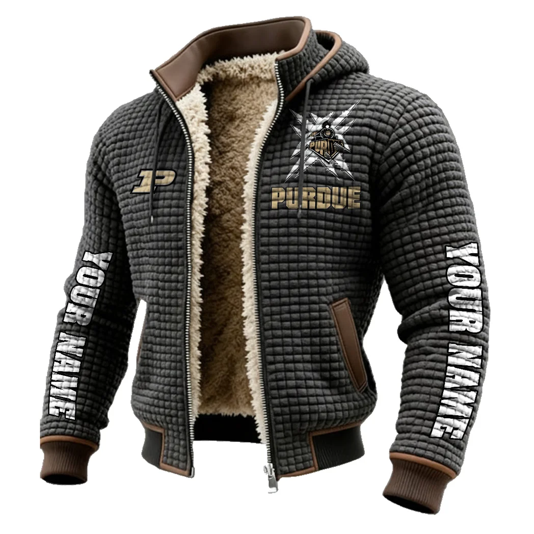 The Purdue Pride Fleece-Lined Hooded Jacket, Weather-Shield Fleece Hoody HVN1448PB - Grey - Image 2
