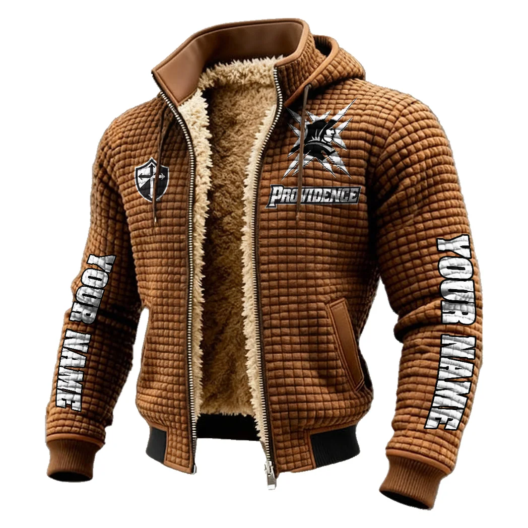 The Providence Pride Fleece-Lined Hooded Jacket, Wind-Blocker Insulated Hoody HVN1448PF - brown - Image 2