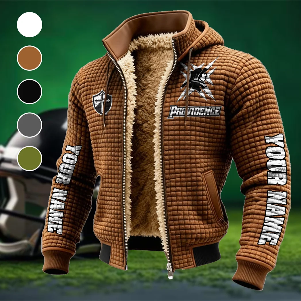 The Providence Pride Fleece-Lined Hooded Jacket, Wind-Blocker Insulated Hoody HVN1448PF - brown