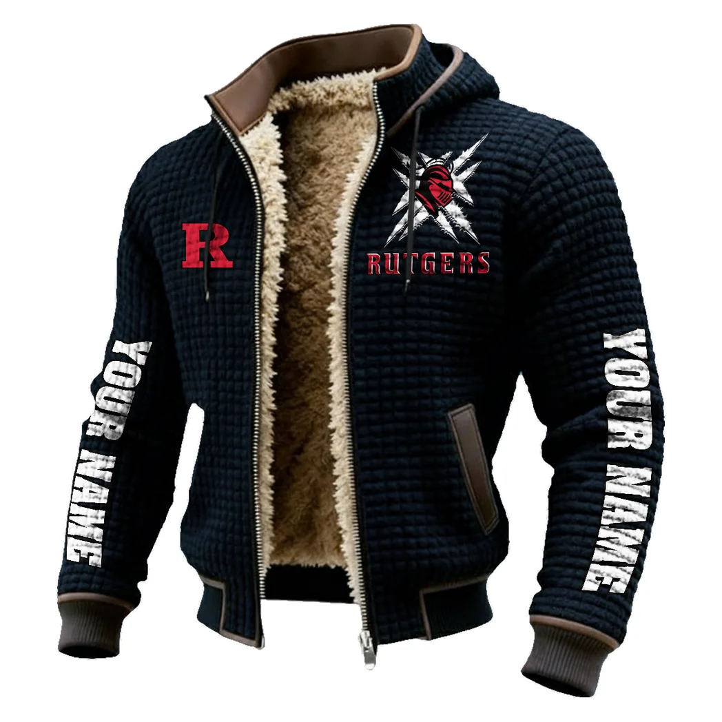 The Rutgers Pride Fleece-Lined Hooded Jacket, Elemental Guard Sport Jacket HVN1448RS - Black - Image 2