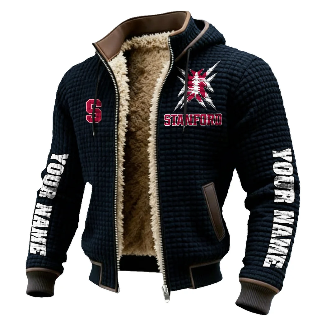 The Stanford Spirit Fleece-Lined Hooded Jacket, Water-Resistant Thermal Hoody HVN1448SC - Black - Image 2