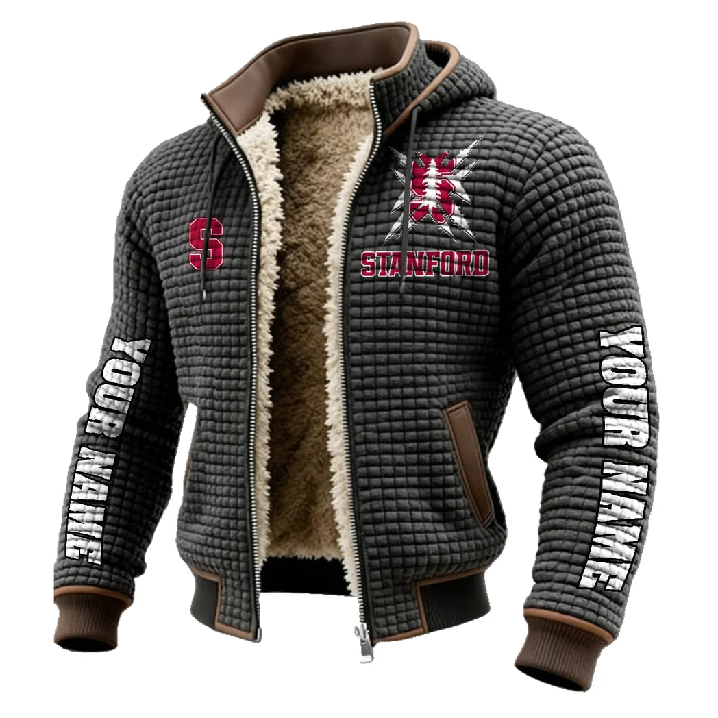 The Stanford Spirit Fleece-Lined Hooded Jacket, Water-Resistant Thermal Hoody HVN1448SC - Grey - Image 2