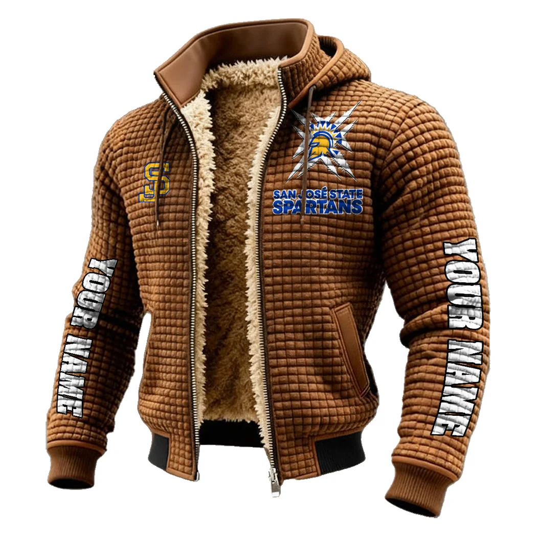 The Silicon Valley Stars Fleece-Lined Hooded Jacket, Deep Winter Insulated Hoody HVN1448SJ - brown - Image 2