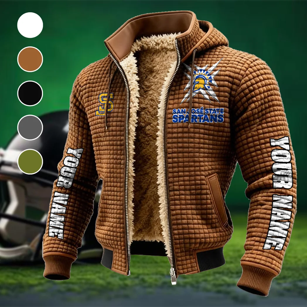The Silicon Valley Stars Fleece-Lined Hooded Jacket, Deep Winter Insulated Hoody HVN1448SJ - brown