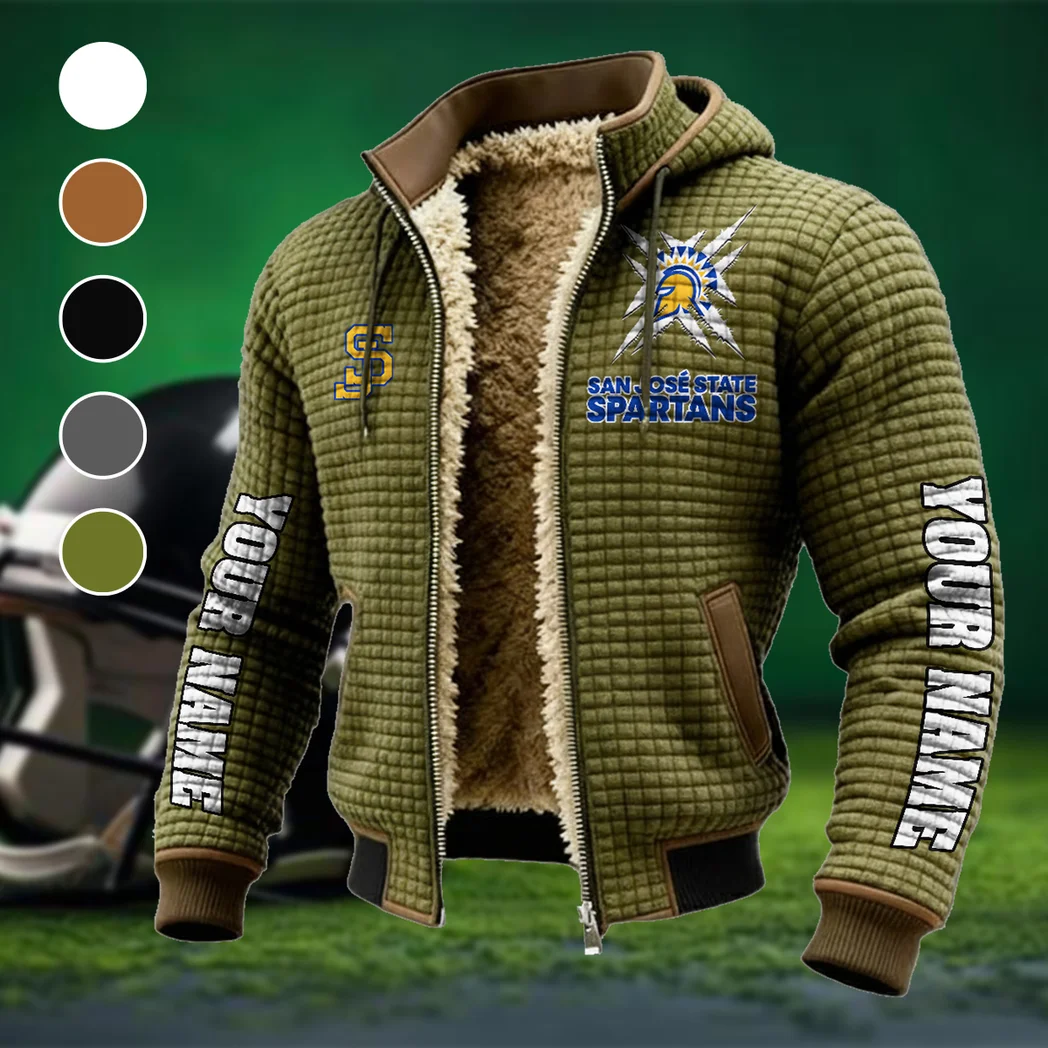 The Silicon Valley Stars Fleece-Lined Hooded Jacket, Deep Winter Insulated Hoody HVN1448SJ - Green