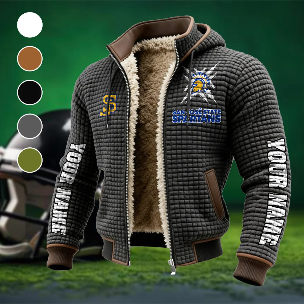 The Silicon Valley Stars Fleece-Lined Hooded Jacket, Deep Winter Insulated Hoody HVN1448SJ - Grey