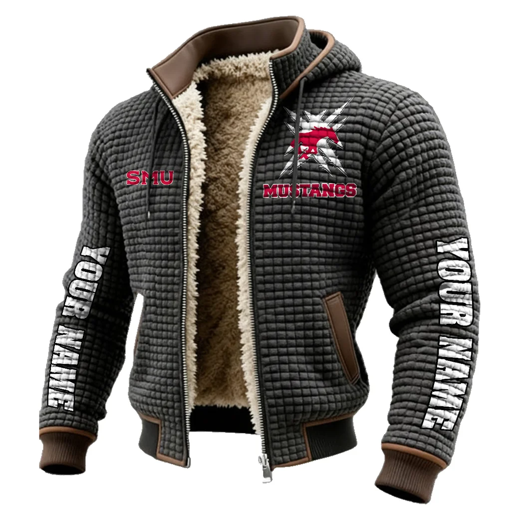 The Mustang Elite Fleece-Lined Hooded Jacket, Cold-Snap Defense Jacket HVN1448SM - Grey - Image 2