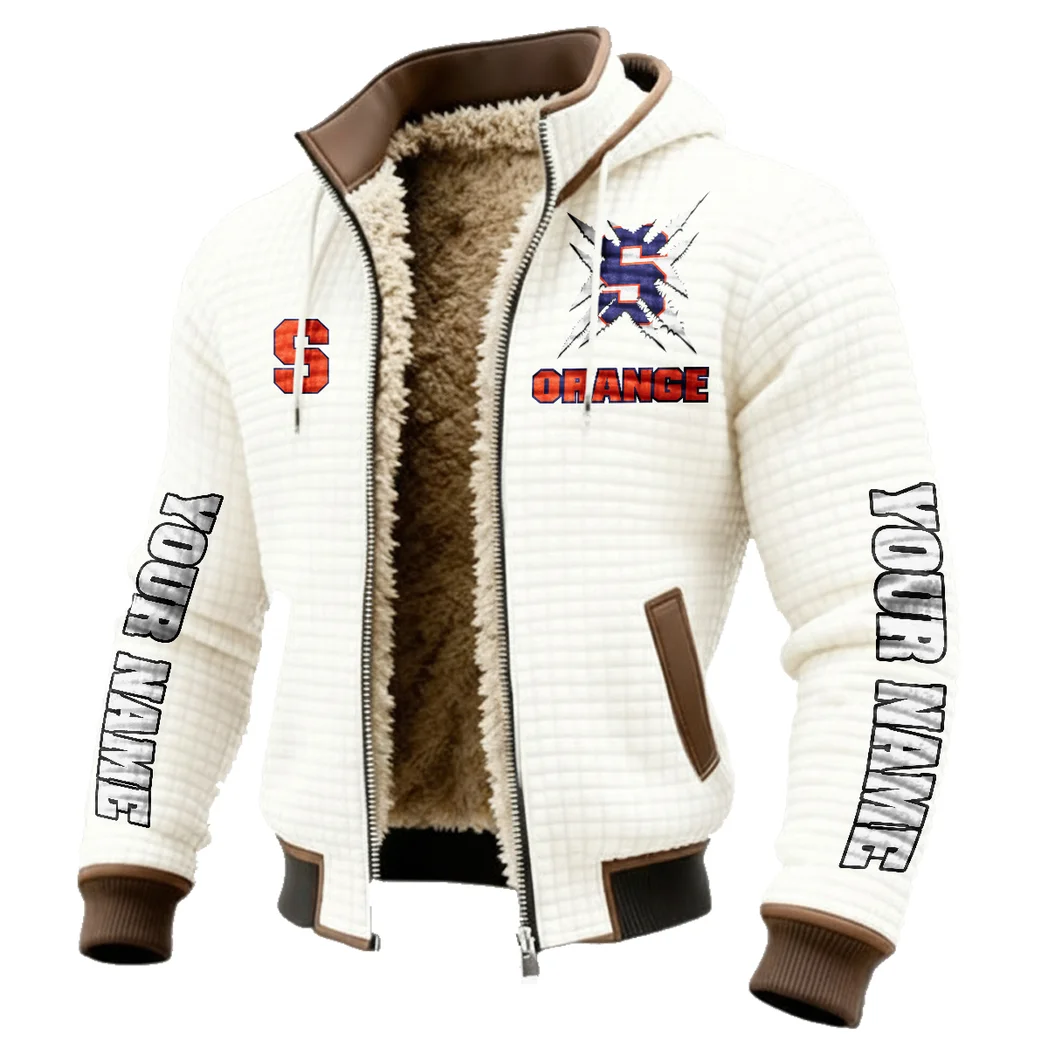 The Orange Spirit Fleece-Lined Hooded Jacket, Rugged Terrain Fleece Hoody HVN1448SO - White - Image 2