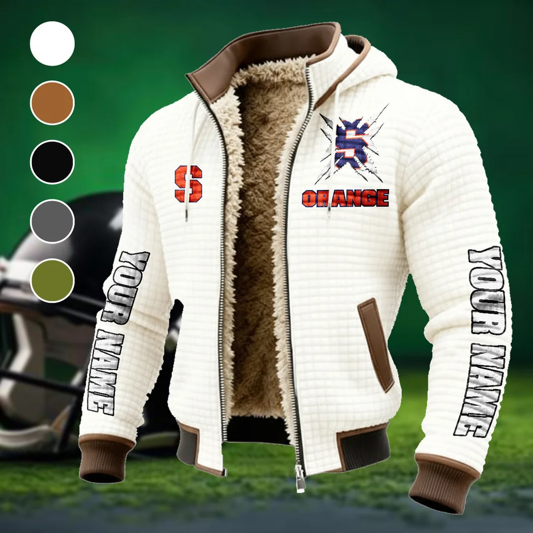 The Orange Spirit Fleece-Lined Hooded Jacket, Rugged Terrain Fleece Hoody HVN1448SO - White