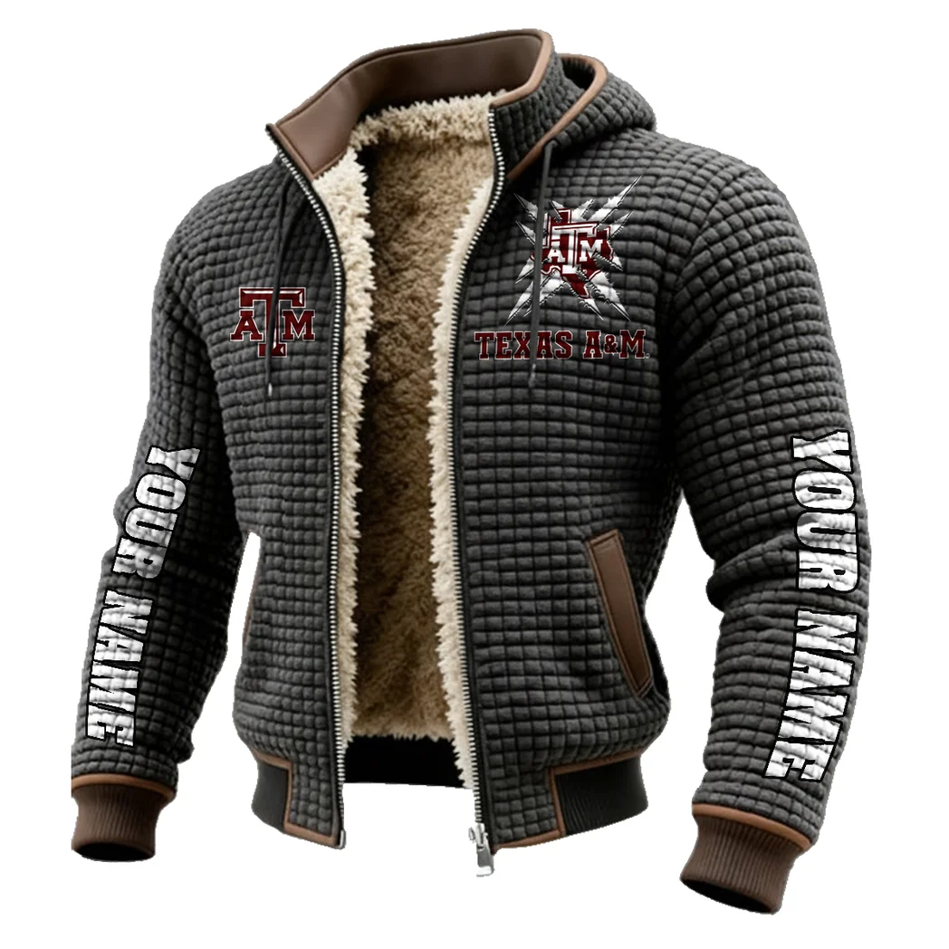 The Aggies Fleece-Lined Hooded Jacket, Ultra-Soft Plush Lined Jacket HVN1448TA - Grey - Image 2