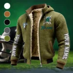 The Green Wave Fleece-Lined Hooded Jacket, Heavyweight Cozy Sport Shell HVN1448TG - Green