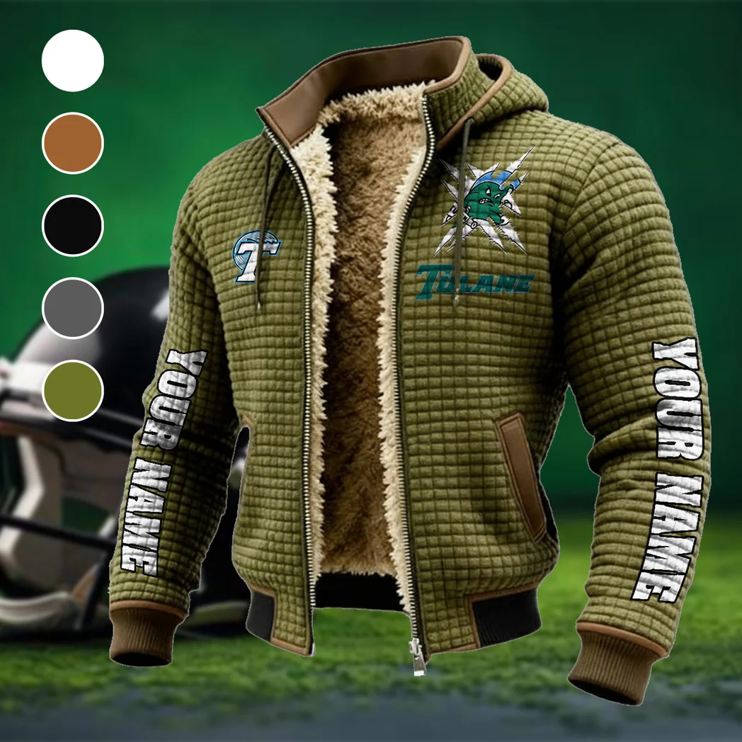 The Green Wave Fleece-Lined Hooded Jacket, Heavyweight Cozy Sport Shell HVN1448TG - Green