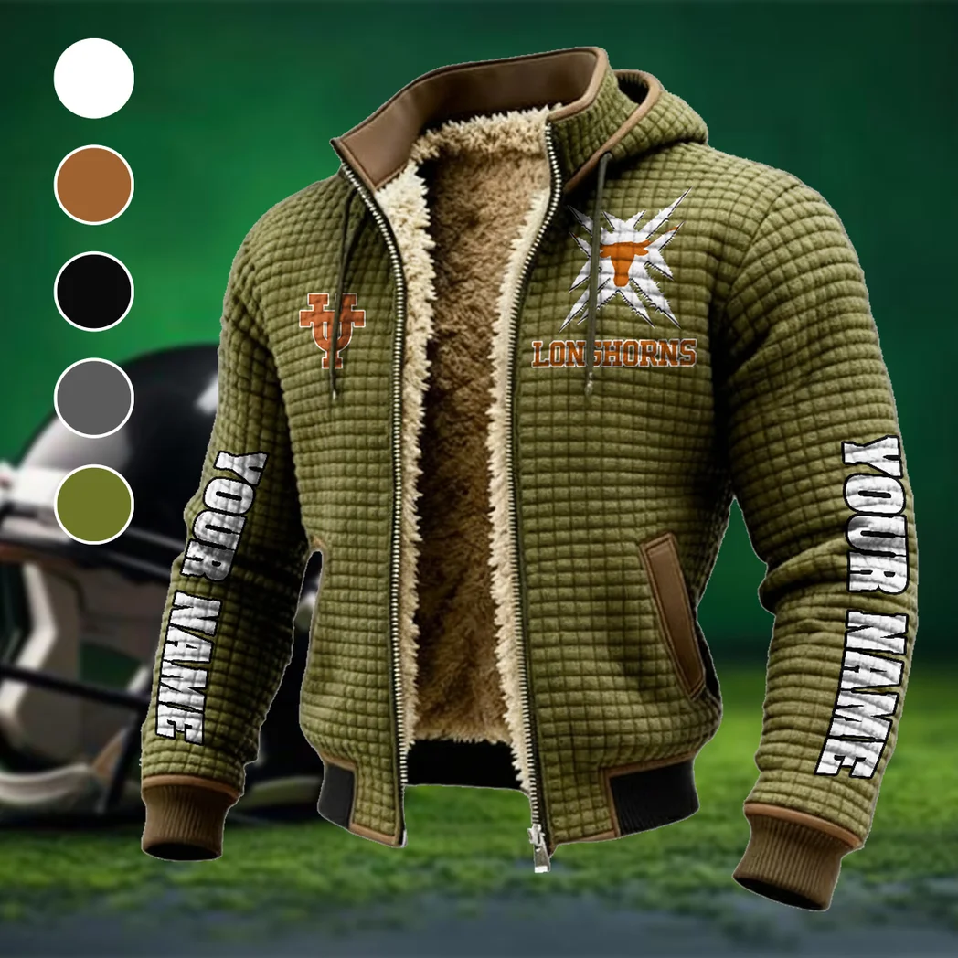 The Longhorn Pride Fleece-Lined Hooded Jacket, Brushed Interior Winter Jacket HVN1448TL - Green