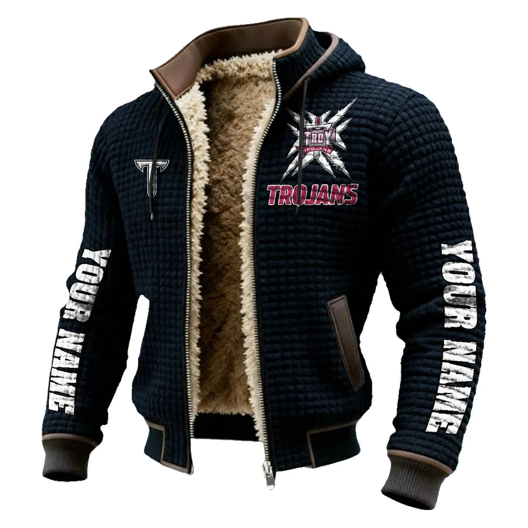 The Trojan Nation Fleece-Lined Hooded Jacket, High-Density Comfort Fleece HVN1448TT - Black - Image 2