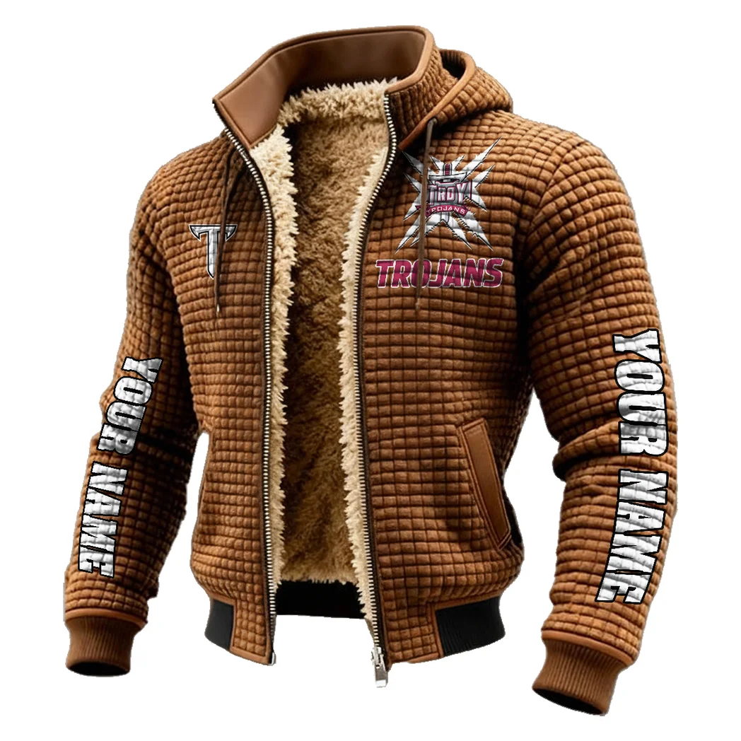 The Trojan Nation Fleece-Lined Hooded Jacket, High-Density Comfort Fleece HVN1448TT - brown - Image 2
