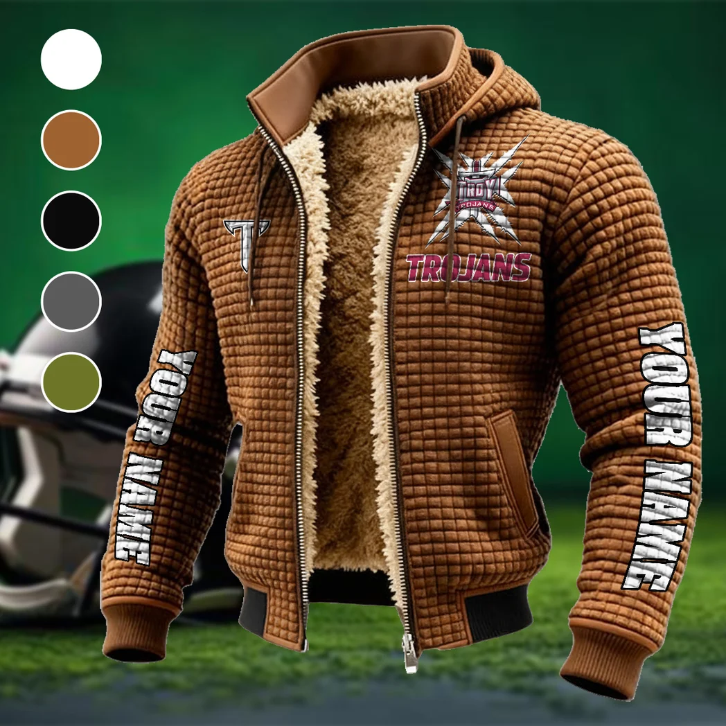 The Trojan Nation Fleece-Lined Hooded Jacket, High-Density Comfort Fleece HVN1448TT - brown