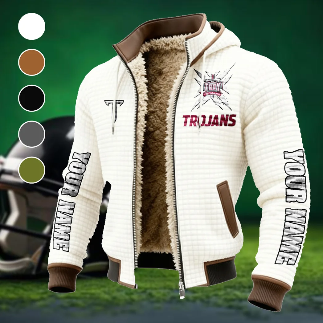 The Trojan Nation Fleece-Lined Hooded Jacket, High-Density Comfort Fleece HVN1448TT - White