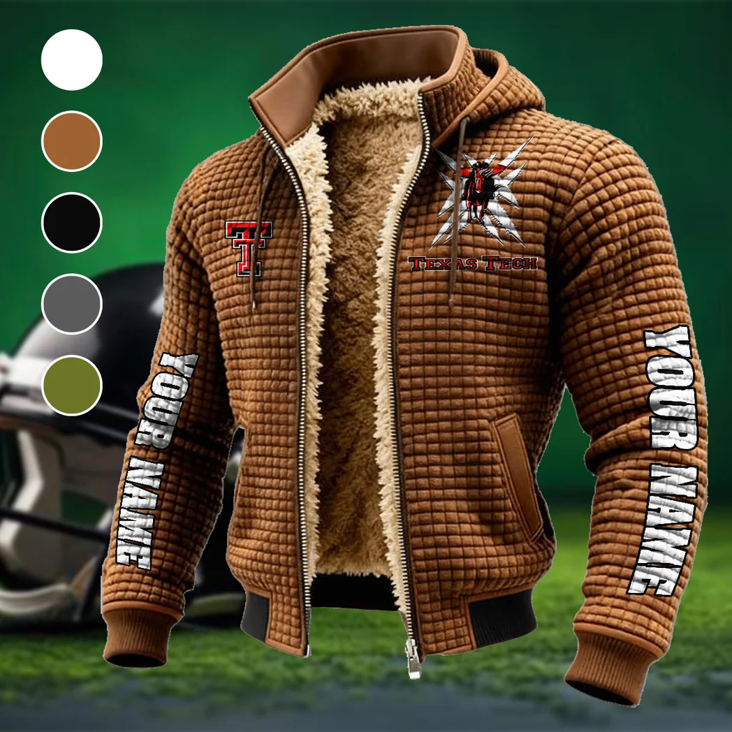 The Red Raider Nation Fleece-Lined Hooded Jacket, Premium Bonded Fleece Jacket HVN1448TT - brown