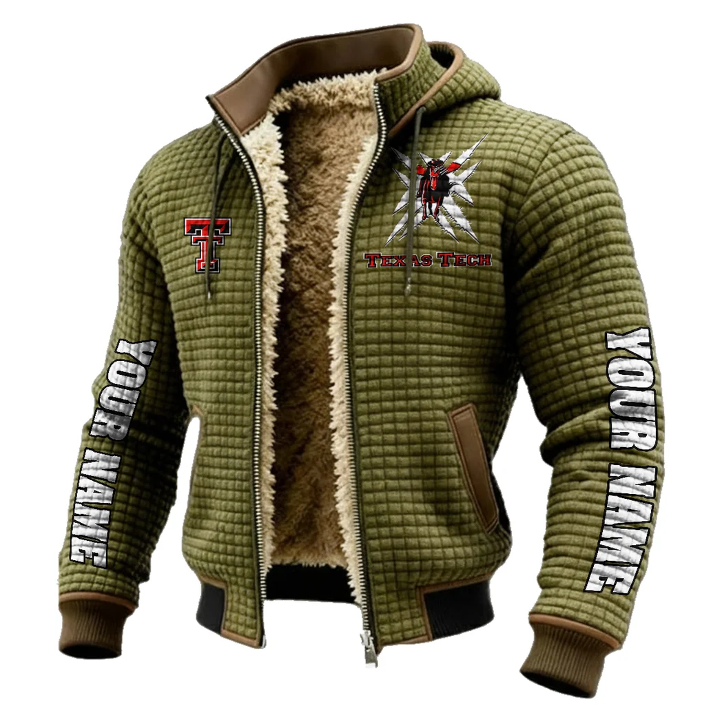 The Red Raider Nation Fleece-Lined Hooded Jacket, Premium Bonded Fleece Jacket HVN1448TT - Green - Image 2