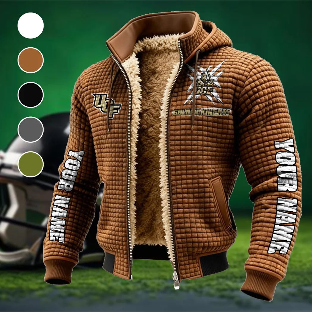 The UCF Elite Fleece-Lined Hooded Jacket, Soft-Touch Thermal Outerwear HVN1448UC - brown