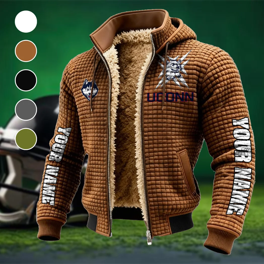 The Huskies Fleece-Lined Hooded Jacket, Warmth-Lock Fleece-Lined Zip HVN1448UC - brown
