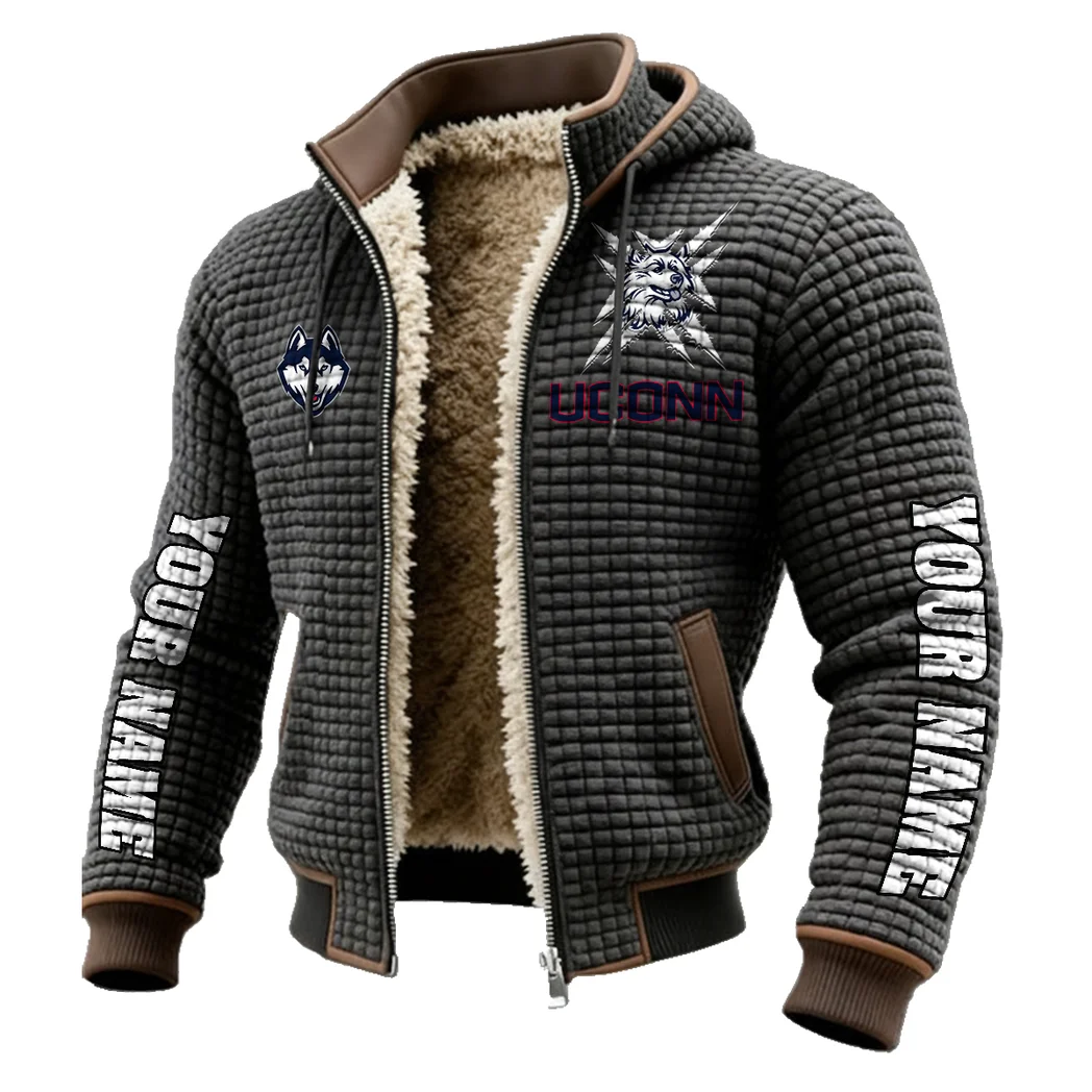 The Huskies Fleece-Lined Hooded Jacket, Warmth-Lock Fleece-Lined Zip HVN1448UC - Grey - Image 2