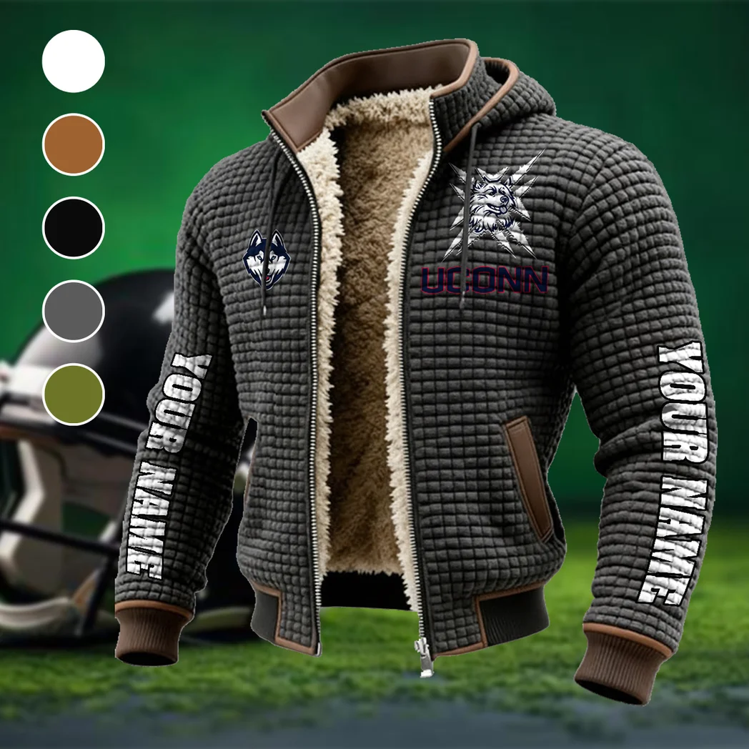 The Huskies Fleece-Lined Hooded Jacket, Warmth-Lock Fleece-Lined Zip HVN1448UC - Grey