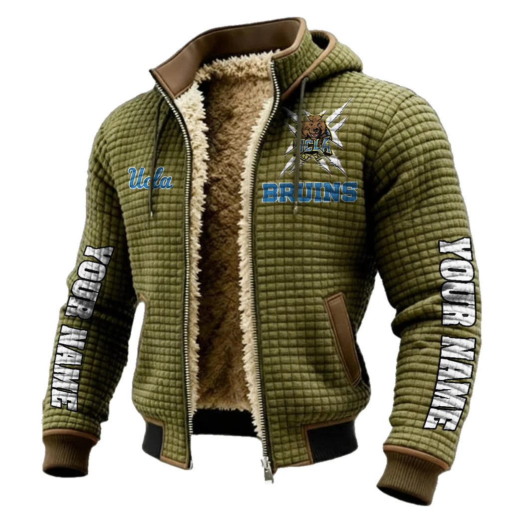 The Bruin Power Fleece-Lined Hooded Jacket, Modern Athletic Hybrid Parka HVN1448UC - Green - Image 2