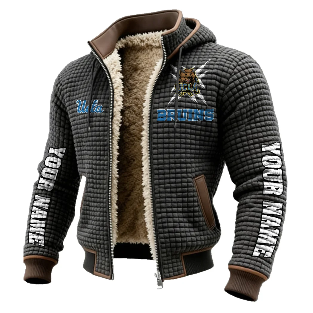 The Bruin Power Fleece-Lined Hooded Jacket, Modern Athletic Hybrid Parka HVN1448UC - Grey - Image 2