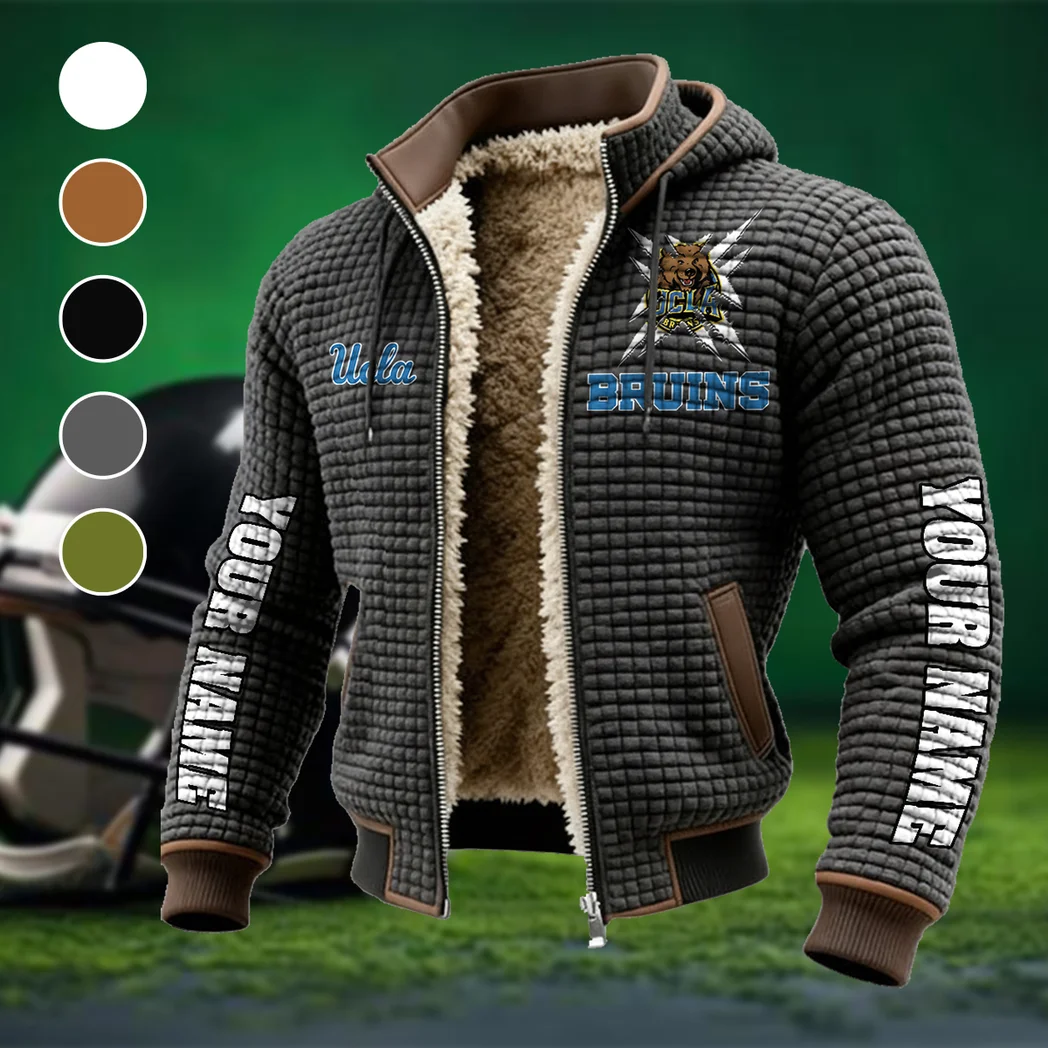 The Bruin Power Fleece-Lined Hooded Jacket, Modern Athletic Hybrid Parka HVN1448UC - Grey