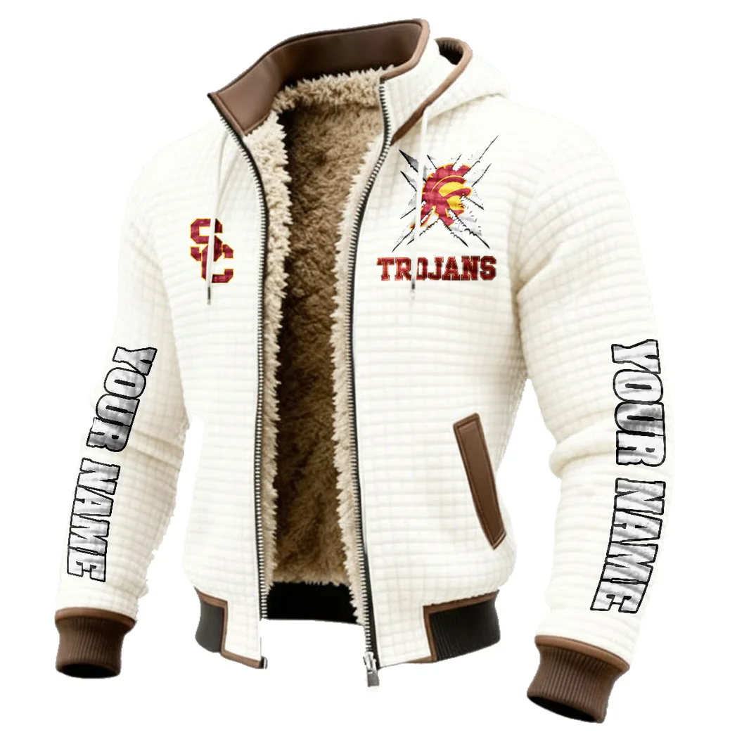 The Trojan Power Fleece-Lined Hooded Jacket, High-Performance Trail Jacket HVN1448US - White - Image 2