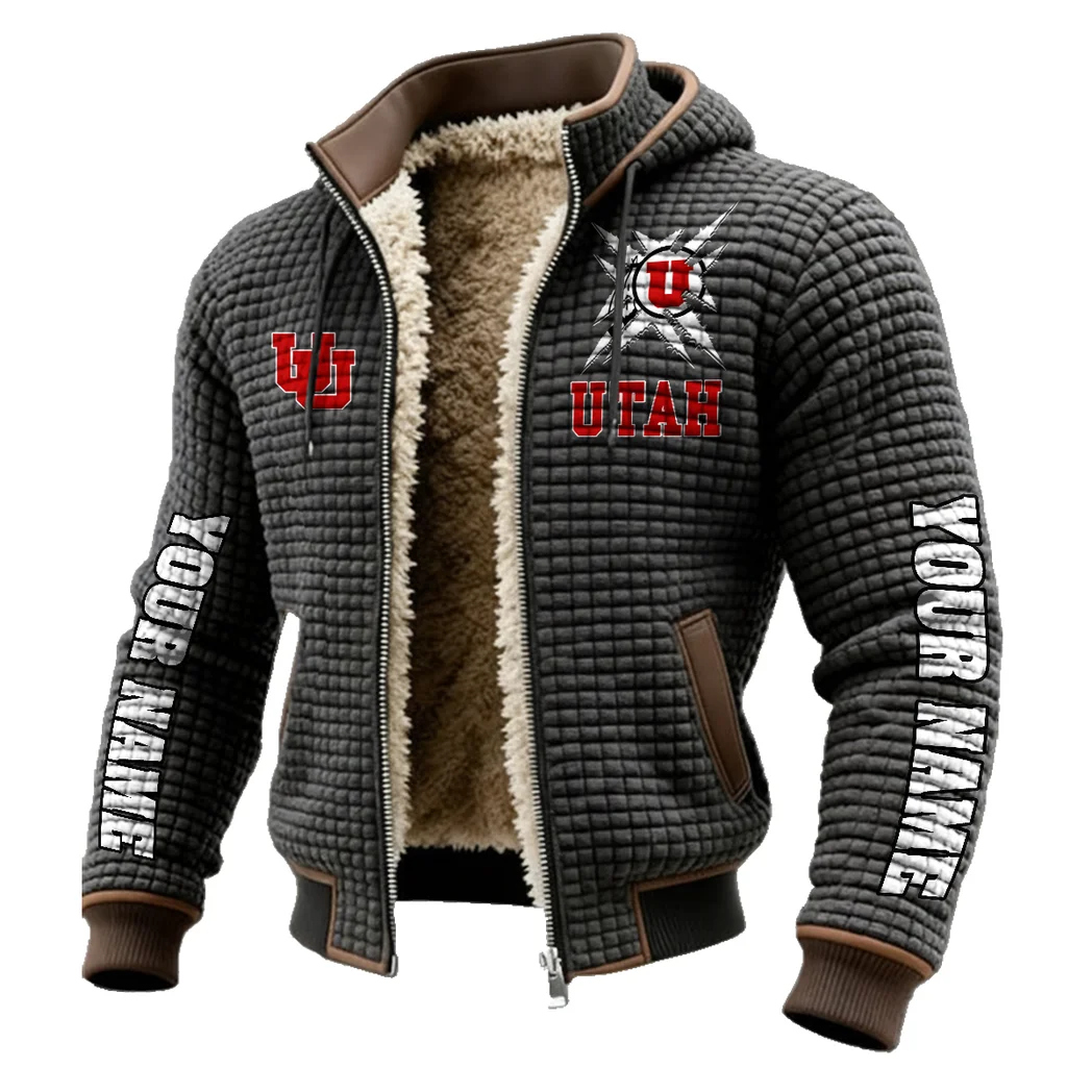 The Utah Power Fleece-Lined Hooded Jacket, Endurance Sport Thermal Hoody HVN1448UU - Grey - Image 2