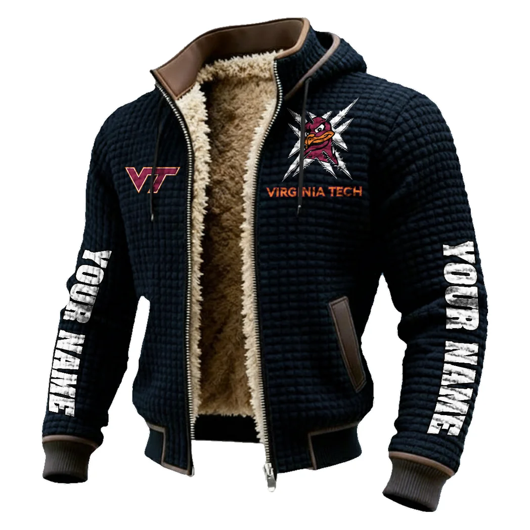 The Hokies Fleece-Lined Hooded Jacket, Cross-Training Winter Layer HVN1448VT - Black - Image 2
