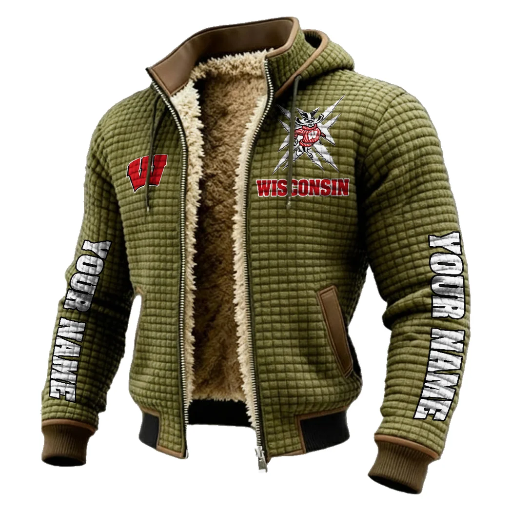 The Badger Nation Fleece-Lined Hooded Jacket, Peak Performance Hooded Shell HVN1448WB - Green - Image 2