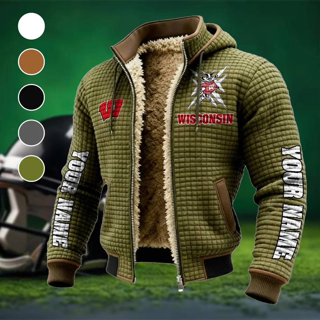 The Badger Nation Fleece-Lined Hooded Jacket, Peak Performance Hooded Shell HVN1448WB - Green