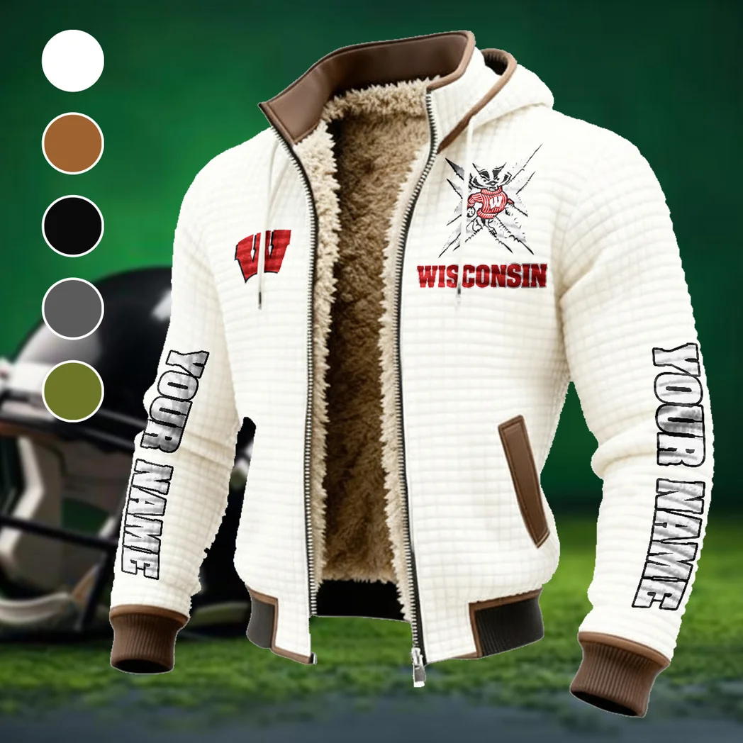 The Badger Nation Fleece-Lined Hooded Jacket, Peak Performance Hooded Shell HVN1448WB - White