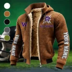 The Husky Nation Fleece-Lined Hooded Jacket, Weather-Shield Fleece Hoody HVN1448WH - brown