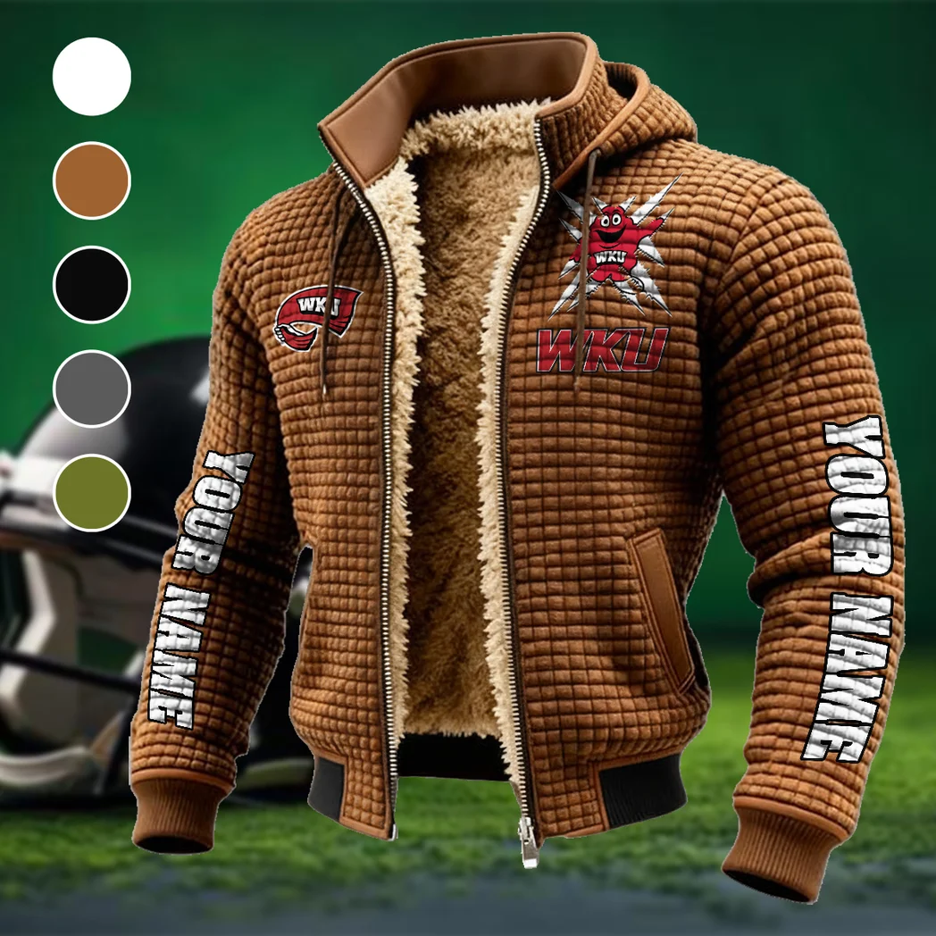The WKU Elite Fleece-Lined Hooded Jacket, Wind-Blocker Insulated Hoody HVN1448WK - brown