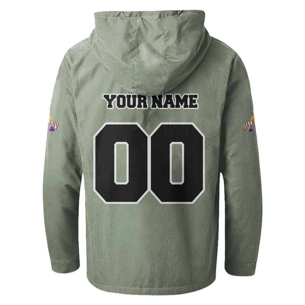 The SUNY Stars Flannel Hoodie, Casual Sport Hooded Flannel HVN1449AG - Light Green - Image 3