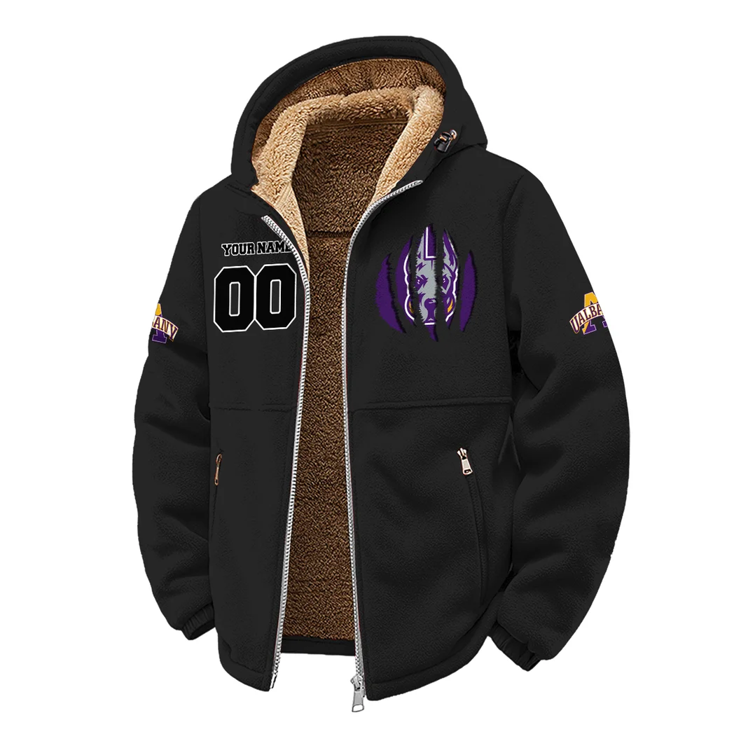 The SUNY Stars Winter Fleece Jacket, Insulated Sport Hoody HVN1449AG - Black - Image 2