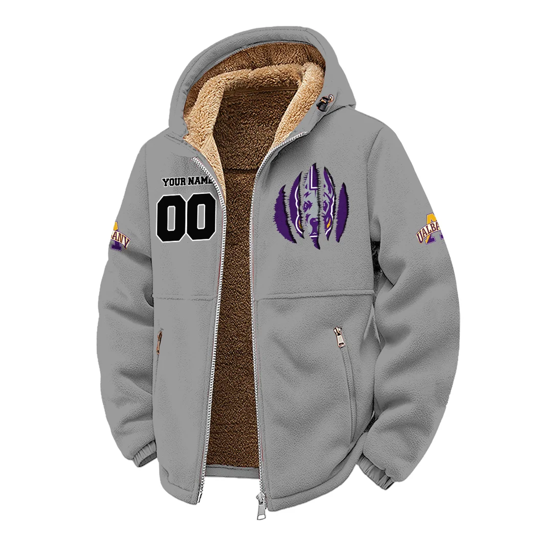 The SUNY Stars Winter Fleece Jacket, Insulated Sport Hoody HVN1449AG - Grey - Image 2