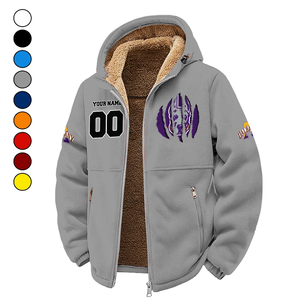 The SUNY Stars Winter Fleece Jacket, Insulated Sport Hoody HVN1449AG - Grey