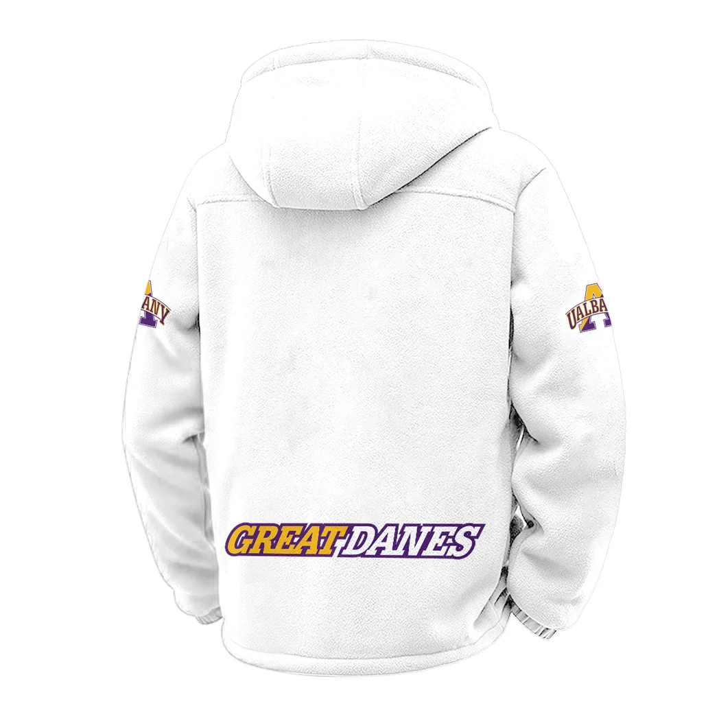 The SUNY Stars Winter Fleece Jacket, Insulated Sport Hoody HVN1449AG - White - Image 3