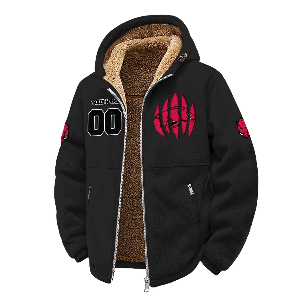 The Razorback Nation Winter Fleece Jacket, Sub-Zero Fleece Jacket HVN1449AR - Black - Image 2