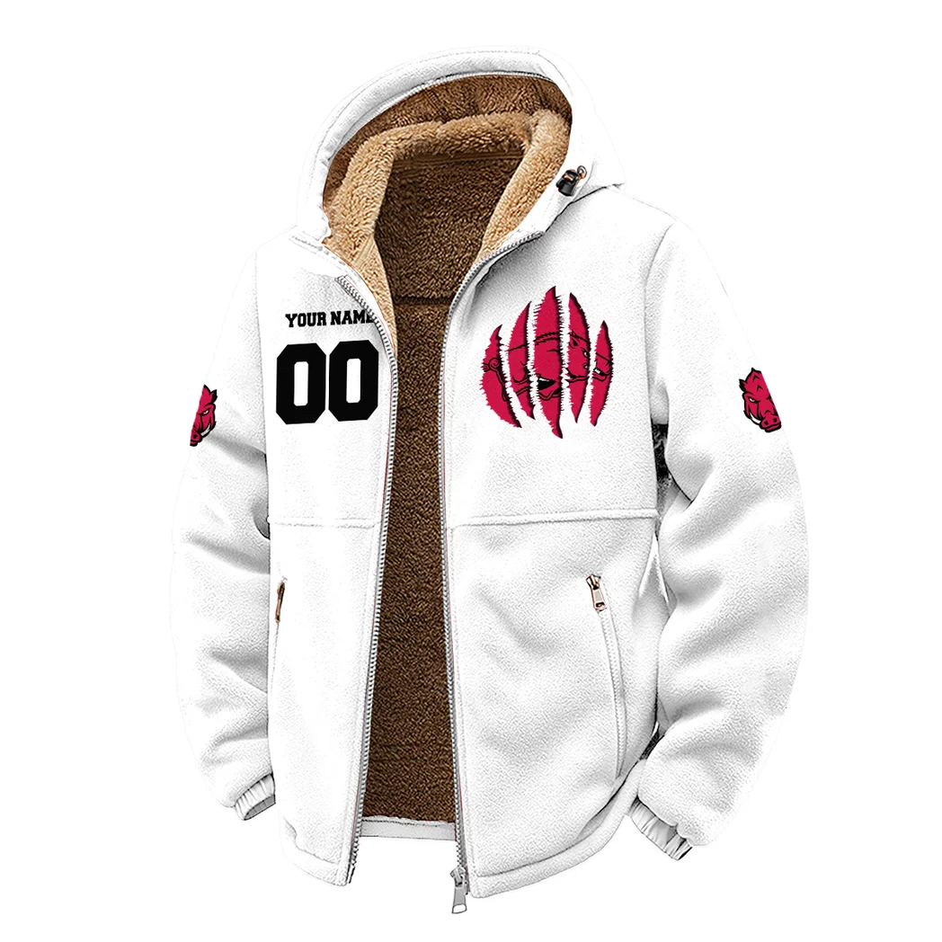 The Razorback Nation Winter Fleece Jacket, Sub-Zero Fleece Jacket HVN1449AR - White - Image 2