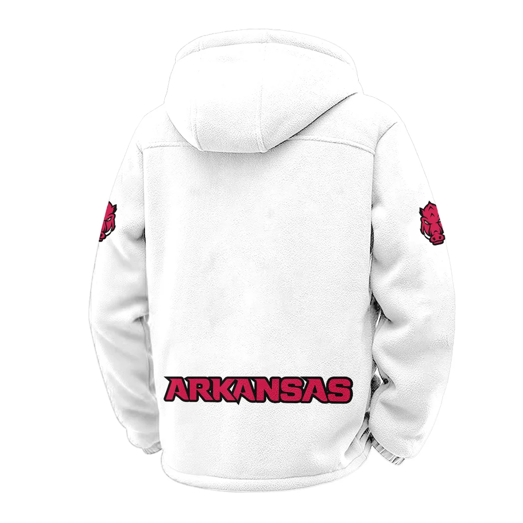 The Razorback Nation Winter Fleece Jacket, Sub-Zero Fleece Jacket HVN1449AR - White - Image 3