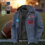 The Red Wolves Flannel Hoodie, Team Spirit Flannel Hoodie HVN1449AS - Navy Blue